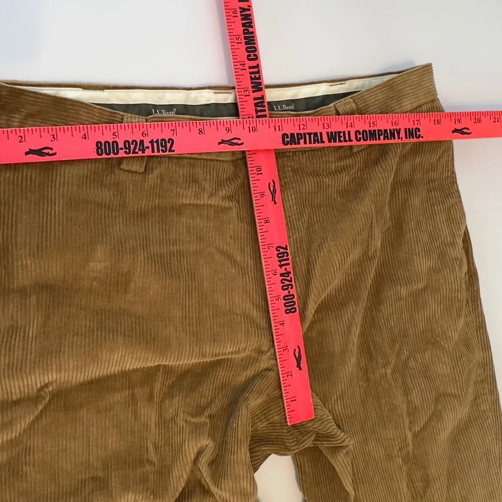 LL Bean Classic Fit Corduroy Pants Mens 37 Tan Brown Straight Leg 285254 - Picture 3 of 8